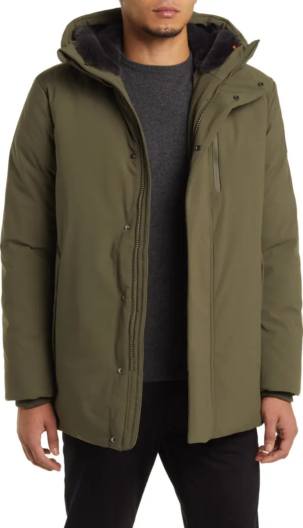 Antoine Faux Fur Lined Water Resistant Recycled Polyester & Nylon Jacket | Nordstrom