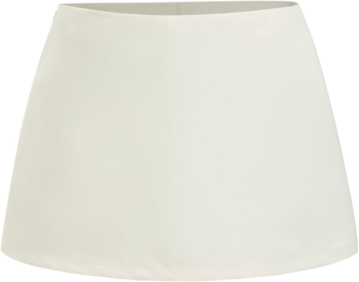 CIDER Womens Satin Low Rise A Line Mini Skort | Amazon (US)