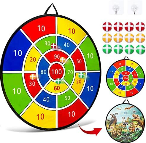 28'' Dart Board for Kids, Large Board Games for Kids with 12 Sticky Balls, Indoor Outdoor Party Game | Amazon (US)