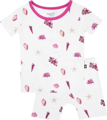 Kyte BABY Kids' Sea Shell Print 2-Piece Short Sleeve Pajama Set | Nordstromrack | Nordstrom Rack