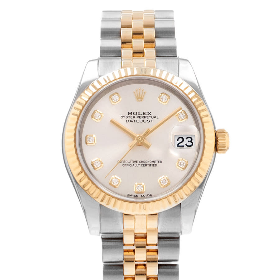 Pre-owned Rolex Datejust 31 Automatic Chronometer Diamond Silver Dial Ladies Watch 178273 | Jomashop.com & JomaDeals.com