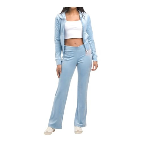 Juicy Couture Women's Bling Velour Tracksuit (US, Alpha, Large, Regular, Regular, Heritage Blue) | Amazon (US)