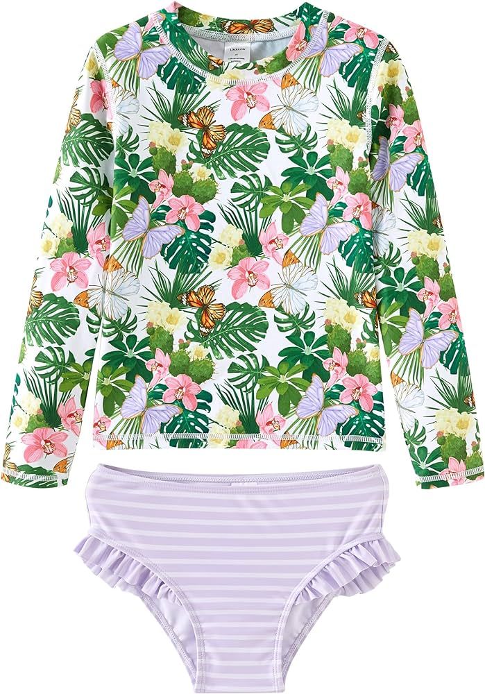 UMELOK Toddler and Little Girls Rash Guard Sets with Bikini Bottoms Swimwear | Amazon (US)