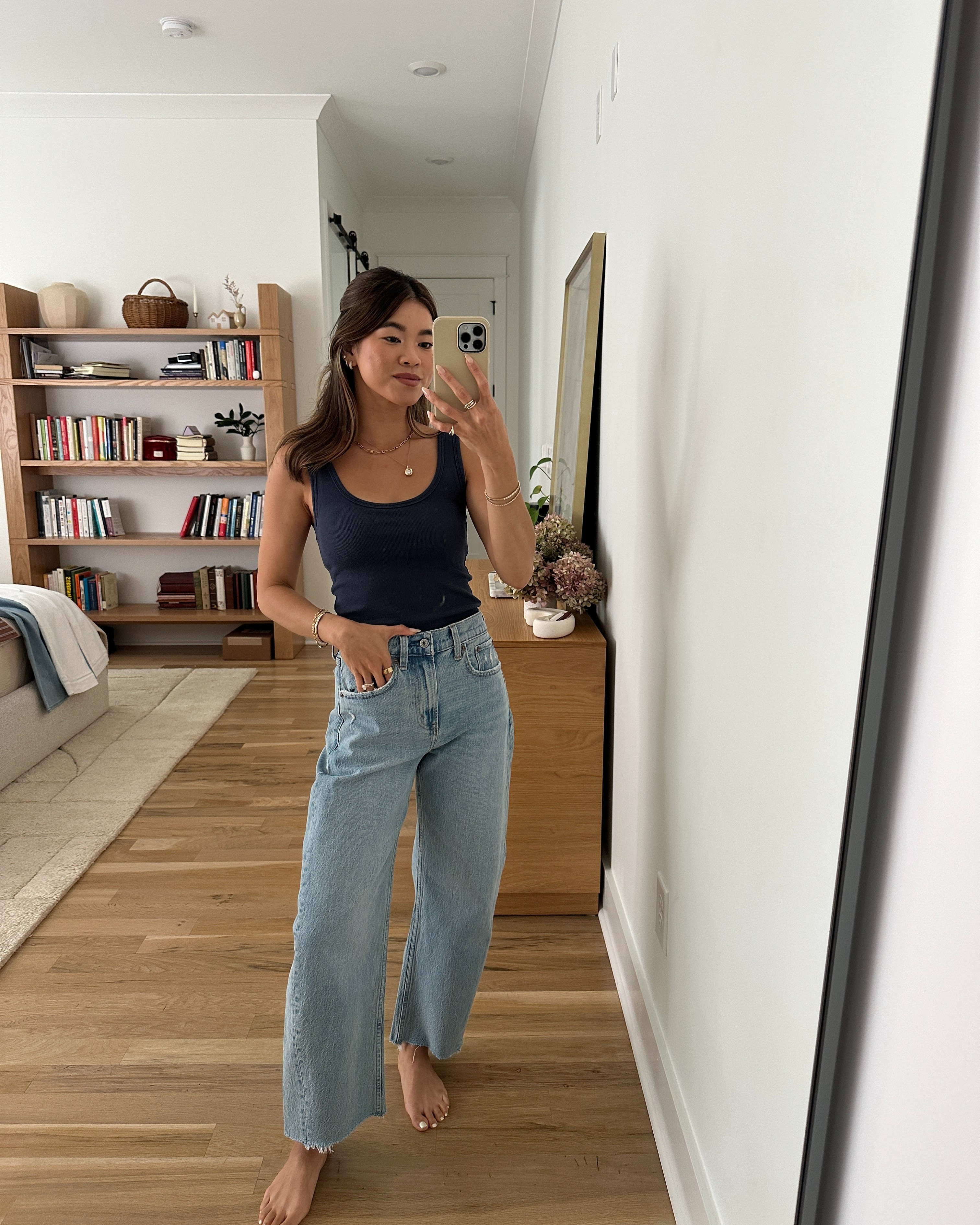 You guys know I love my @abercrombie denim! These barrel jeans are perfect.

Sizing info:
Abercrombie Bra-Free Ribbed Scoop Neck Tank (Size XS in Sapphire) 
Abercrombie High Rise barrel Jean (Size  24 short in Light) 

Petite style, petite fashion, mom outfit, mom style, petite pants, petite outfit ideas, petite outfits, best pants for petite, petite denim, spring style, spring outfits, beach outfits, vacation outfits, wedding guest dress, summer outfit, summer jeans, petite jeans, Abercrombie jeans, tank top, summer tank, bra free tank

#LTKootd #LTKSeasonal #LTKPetite