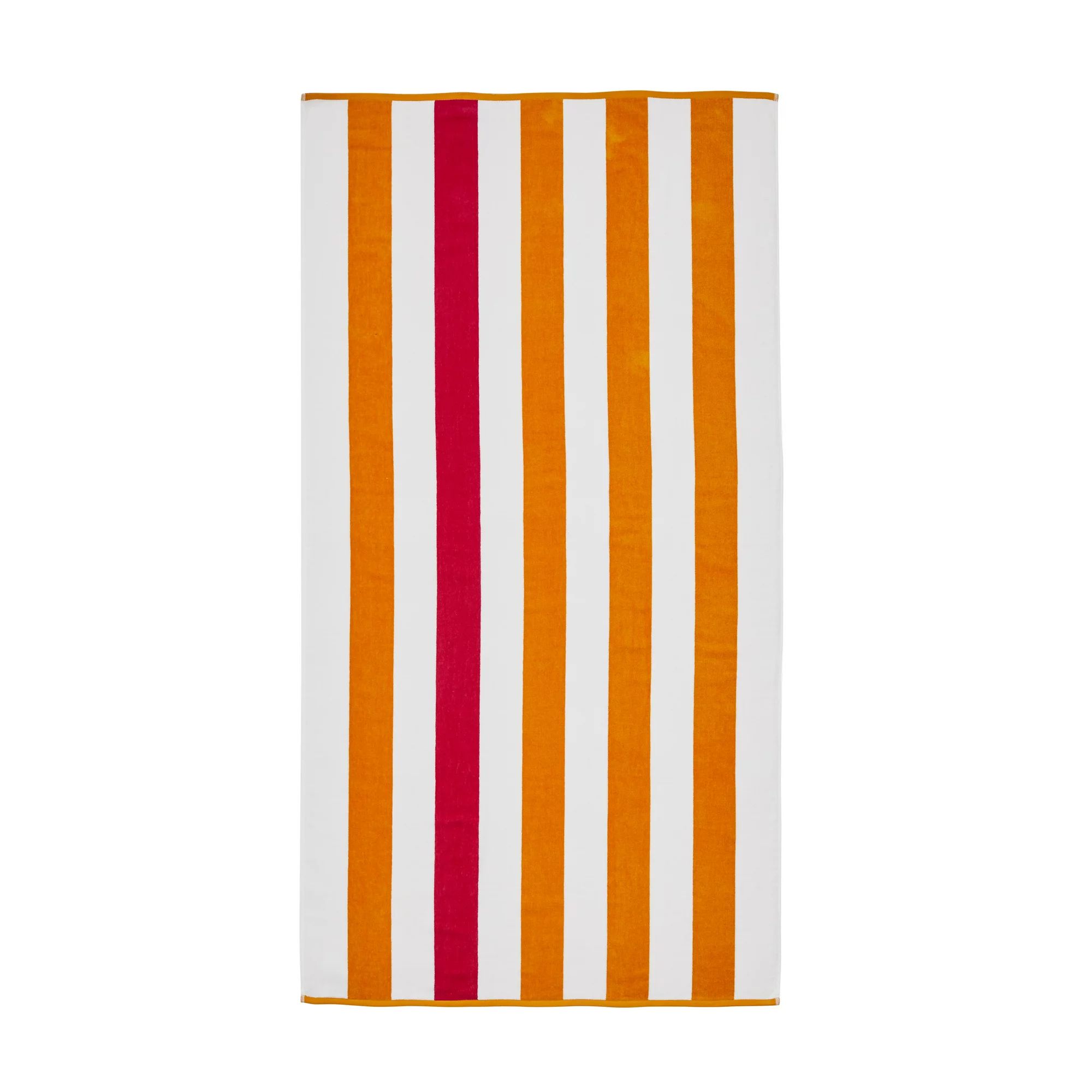 Better Homes & Gardens Cabana Reversible Striped Beach Towel, Pink & Orange | Walmart (US)