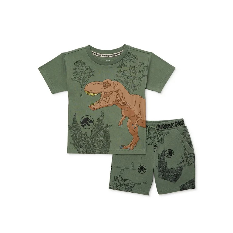Jurassic Park Toddler Boys T-Shirt and Shorts Set, 2-Piece, Sizes 18M-5T | Walmart (US)