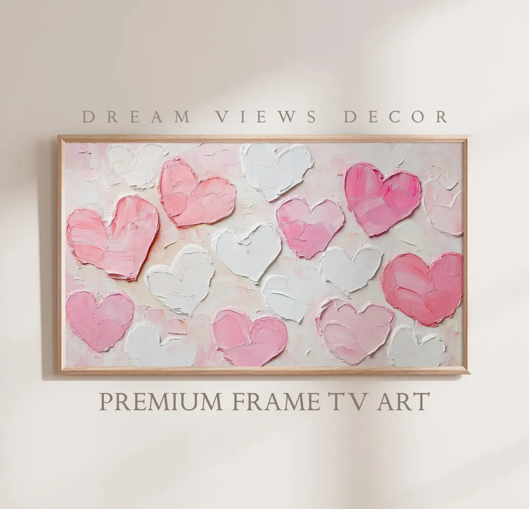 Valentine's Day Frame TV Art for Samsung Frame TV Valentine Hearts Muted Abstract Hearts Valentin... | Etsy (US)