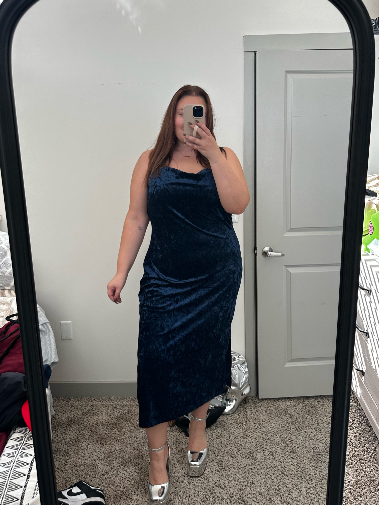 Plus size holiday party dress - LOVE the velvet, color and fit!! Wearing size M (18)

#LTKplussize #LTKHoliday #LTKstyletip