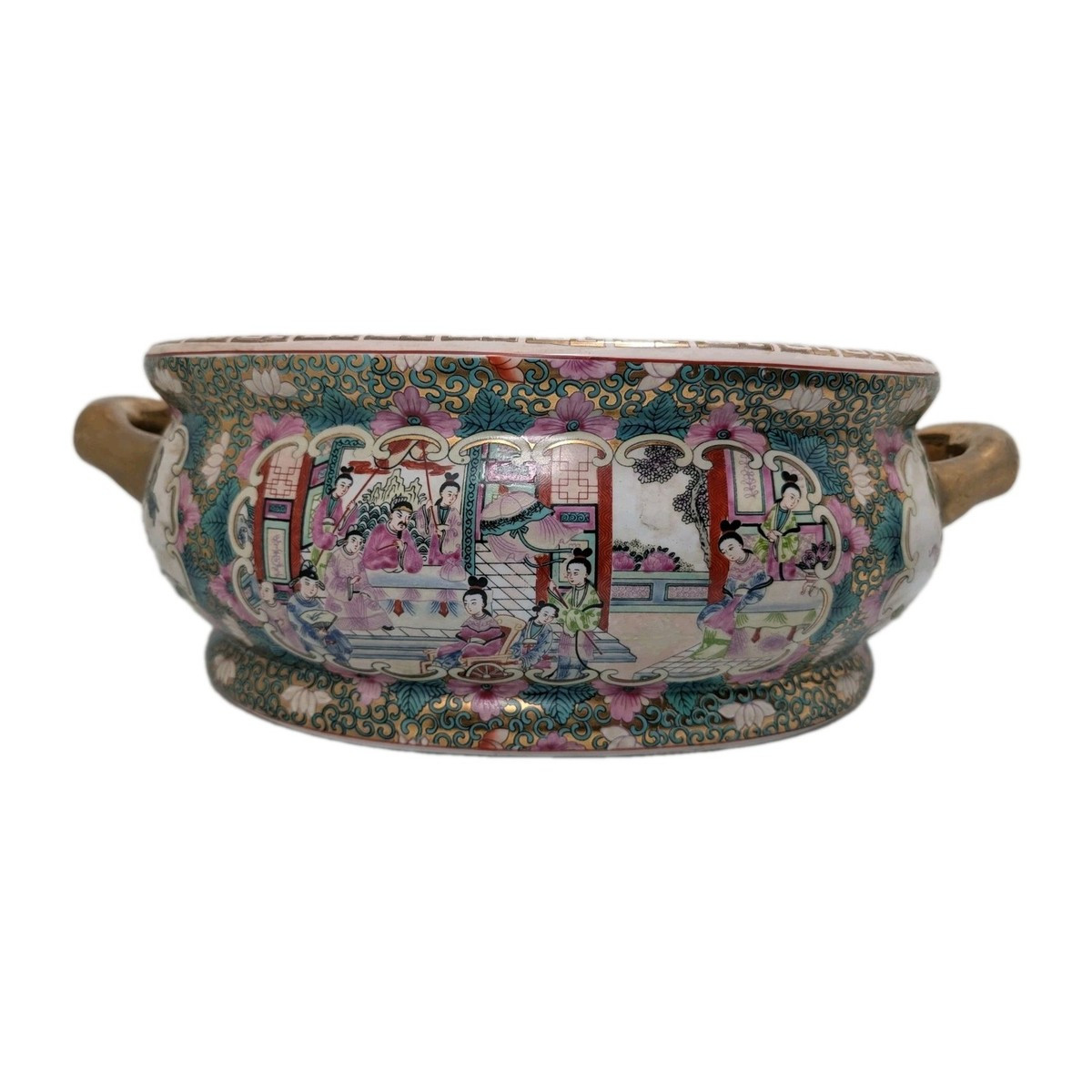 Chinese Famille Rose Medallion Porcelain Foot Bath Planter Basin Goldfish Vtg | eBay | eBay US