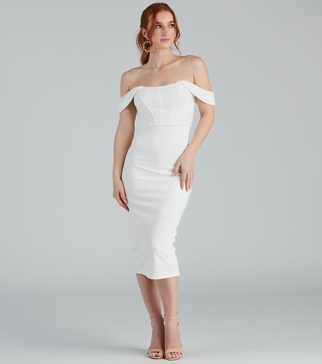 Sheila Crepe Corset Midi Formal Dress | Windsor Stores