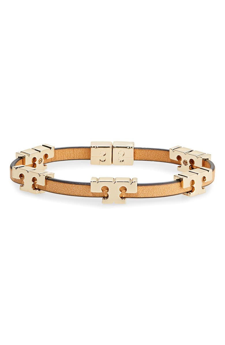 Serif-T Croc-Embossed Leather Single Wrap Bracelet | Nordstrom