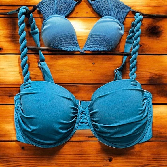 Shade & shore Blue Braided Bikini Top 34C | Poshmark