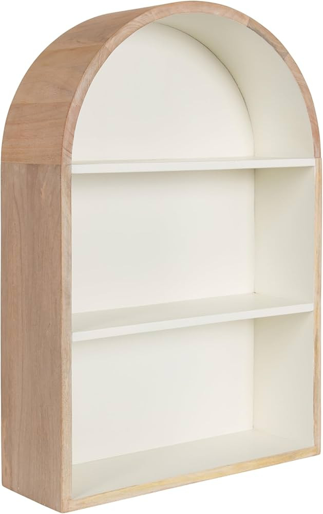 Kate and Laurel Arcott Modern Arched Wall Shelf, 18 x 6 x 26, White and Light Natural, Transition... | Amazon (US)