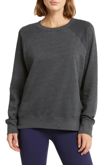 Zella Drew Crewneck Sweatshirt in Grey Charcoal Heather at Nordstrom Rack, Size X-Large | Nordstrom Rack