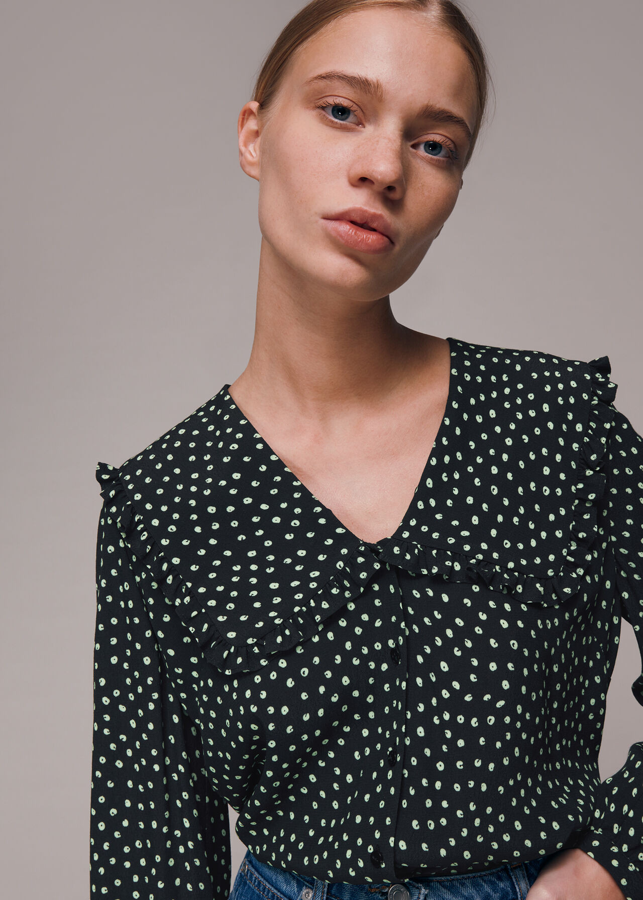 Stamp Spot Collar Top | Whistles