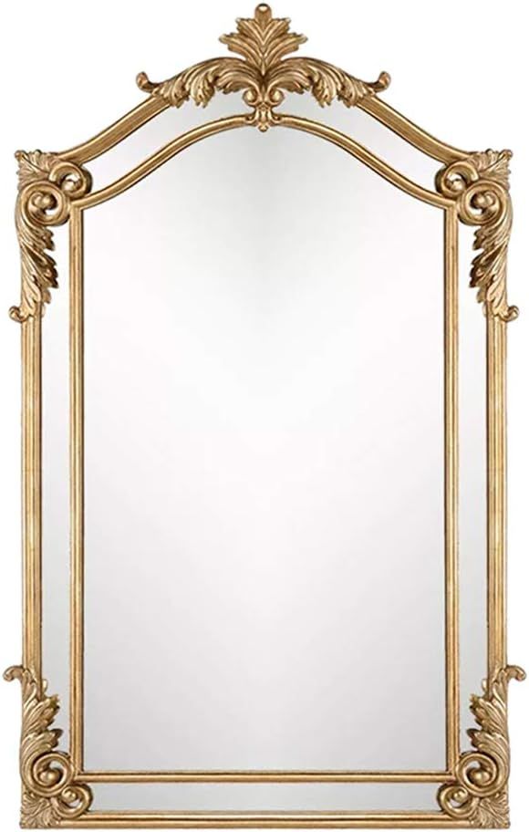 Z-jingzi Rustic Full Length Wood Hanging Wall Mirror, Luxury Bathroom Hollow Carved Frame Decor V... | Amazon (US)