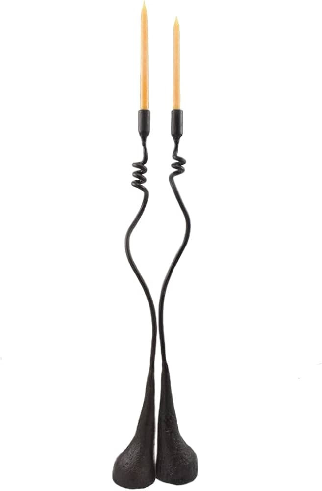 American Made Twining Jasmine Forged Iron Candlestick Set, 18.5", for use with 1/2" Diameter Cand... | Amazon (US)