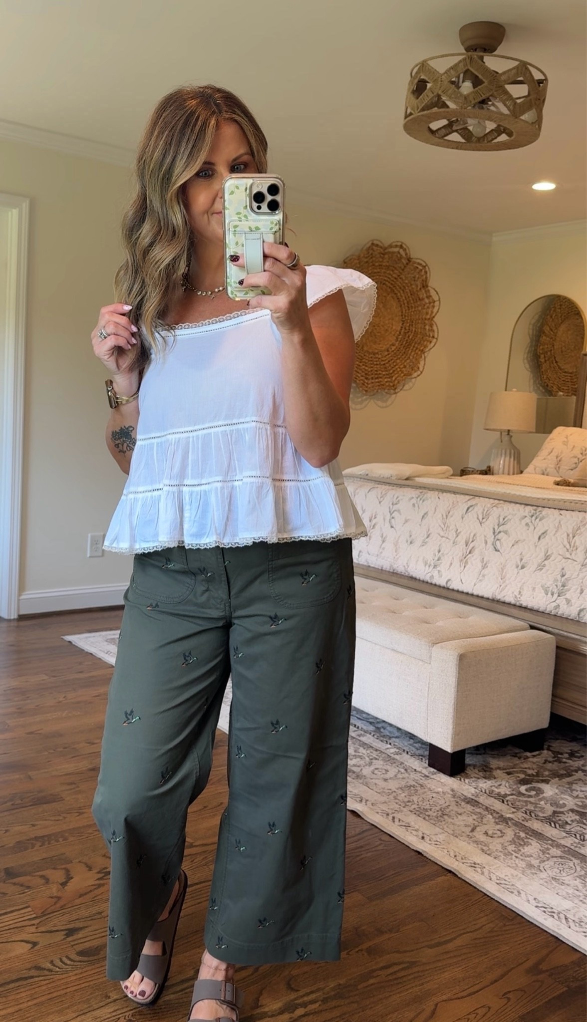 Walmart did SO good with this outfit 🤎 The little duck embroidery on these pants is the cutest detail, and I love them paired with this flowy white top. Such an easy transition-into-fall look!

#WalmartFashion #LTKStyleTip #FallOutfit #WalmartFinds #CasualStyle #DuckPrintPants