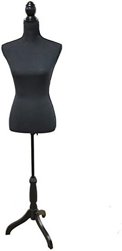 Black Female Dress Form Mannequin Torso Body with Black Adjustable Tripod Stand Dress Jewelry Dis... | Amazon (US)