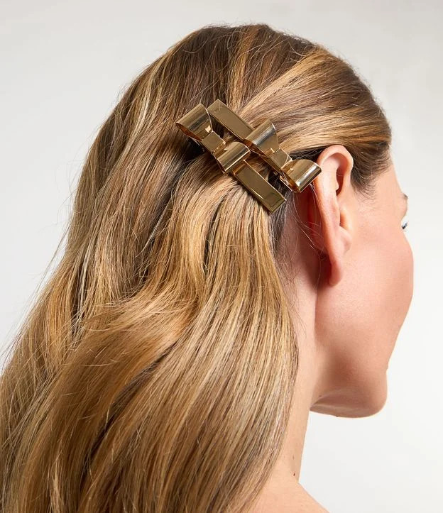 Kit 02 Presilha de Cabelo com Formato de Laço Dourado | Renner (BR)