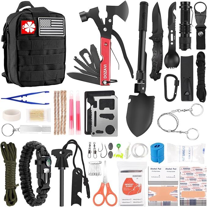 Gift for Father's Day Men Dad Husband,142 Pcs Survival Kit and First Aid Kit, Professional Emerge... | Amazon (US)