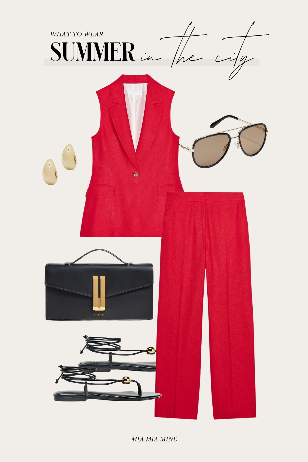 Summer outfit ideas
Zara red linen vest
Zara red linen pants
Zara strappy sandals 
Demellier clutch
Quay aviator sunglasses 



#LTKFindsUnder100 #LTKSummerEdit #LTKWorkwear