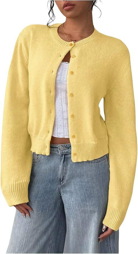 SOLY HUX Women's Button Down Cropped Lightweight Cardigan Sweater | Cute Fall Fashion, 2026 | Amazon (US)