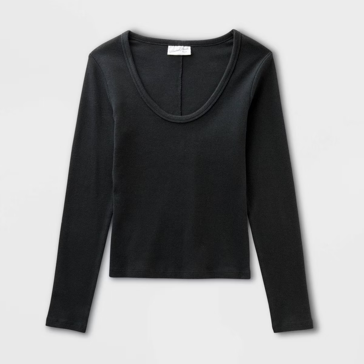 Women's Slim Fit Long Sleeve Scoop Neck Ribbed T-Shirt - Universal Thread™ | Target