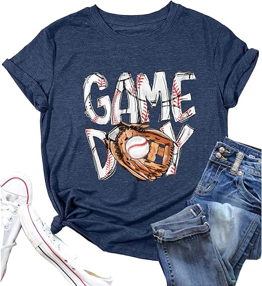 Baseball Shirt Women Baseball Mom Shirts Hey Batter Batter Swing Tshirt Game Day Gifts Paly Ball ... | Amazon (US)