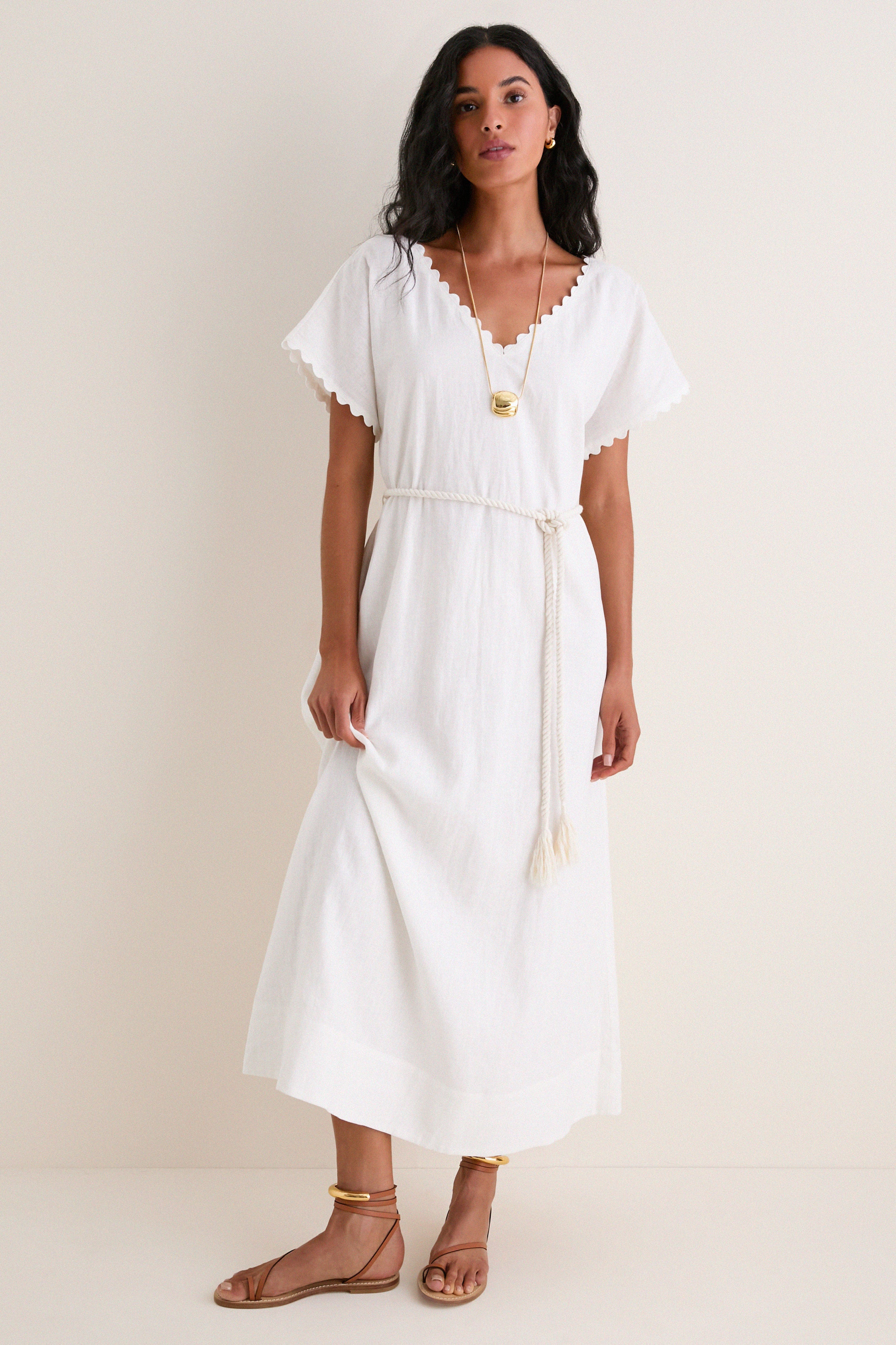 White Linen Ric Rac Myles Dress | Tuckernuck (US)