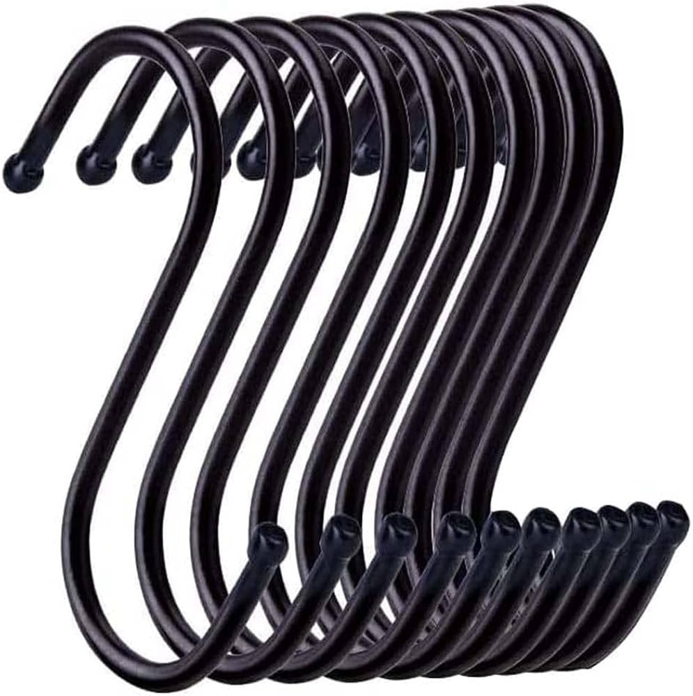 10 Pack in Pack S Shaped Hooks Hanging Hooks Hangers for Bathroom, Bedroom, Office and Kitchen(Bl... | Amazon (US)
