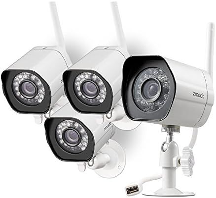 Amazon.com : Zmodo Outdoor Security Camera (4 Pack), 1080p Full HD Wireless Cameras for Home Secu... | Amazon (US)