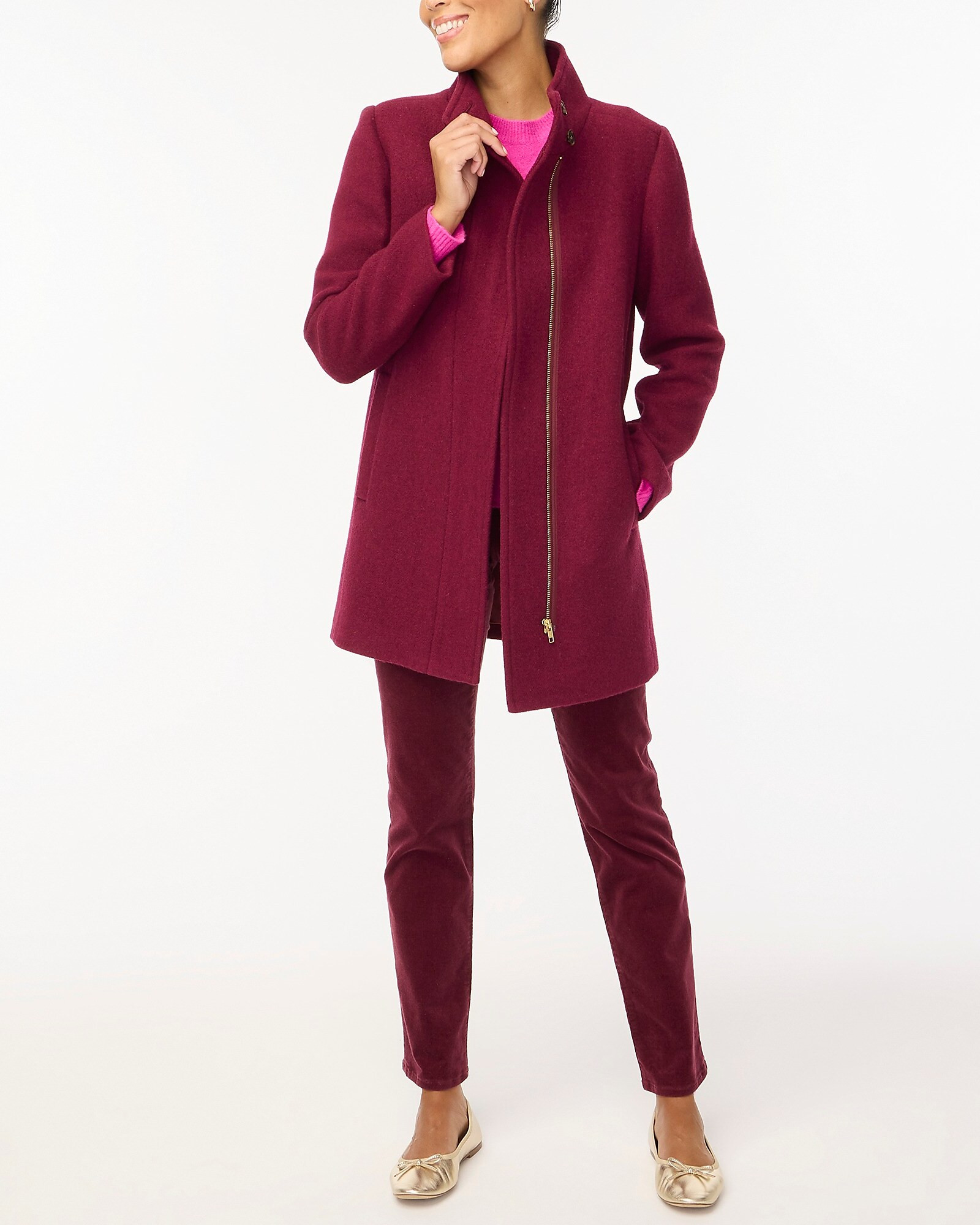 Button-neck city coat | J.Crew Factory