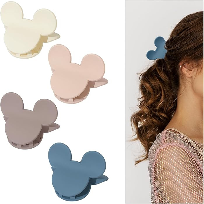 4 Pcs Hair Claw Clips Small Mouse Ear Hair Clips Matte 2.5'' Non-Slip Jaw Clips for Thin and Medi... | Amazon (US)