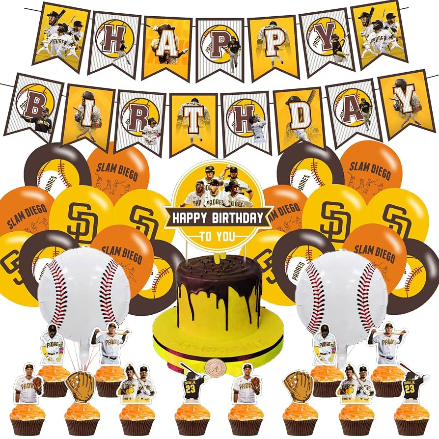 Baseball Team San-Diego Party Decorations,Birthday Party Supplies For Baseball Team San-Diego Par... | Amazon (US)