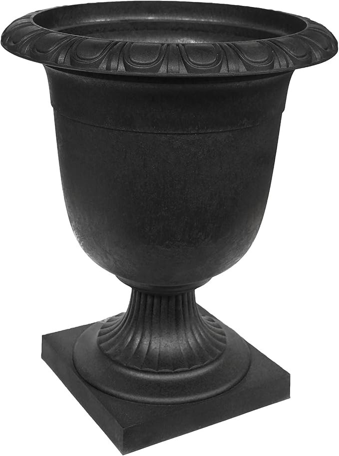 Crescendo Indoor Outdoor Self Watering Tall Urn Planter, 19" W x 23" H, Black | Amazon (US)