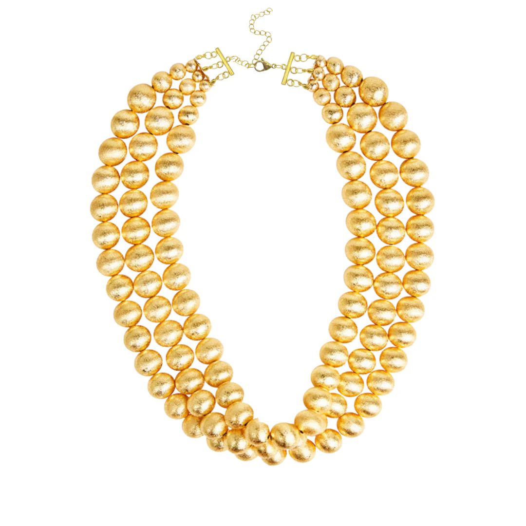 Brushed Metal Bead Necklace | Accessory Concierge