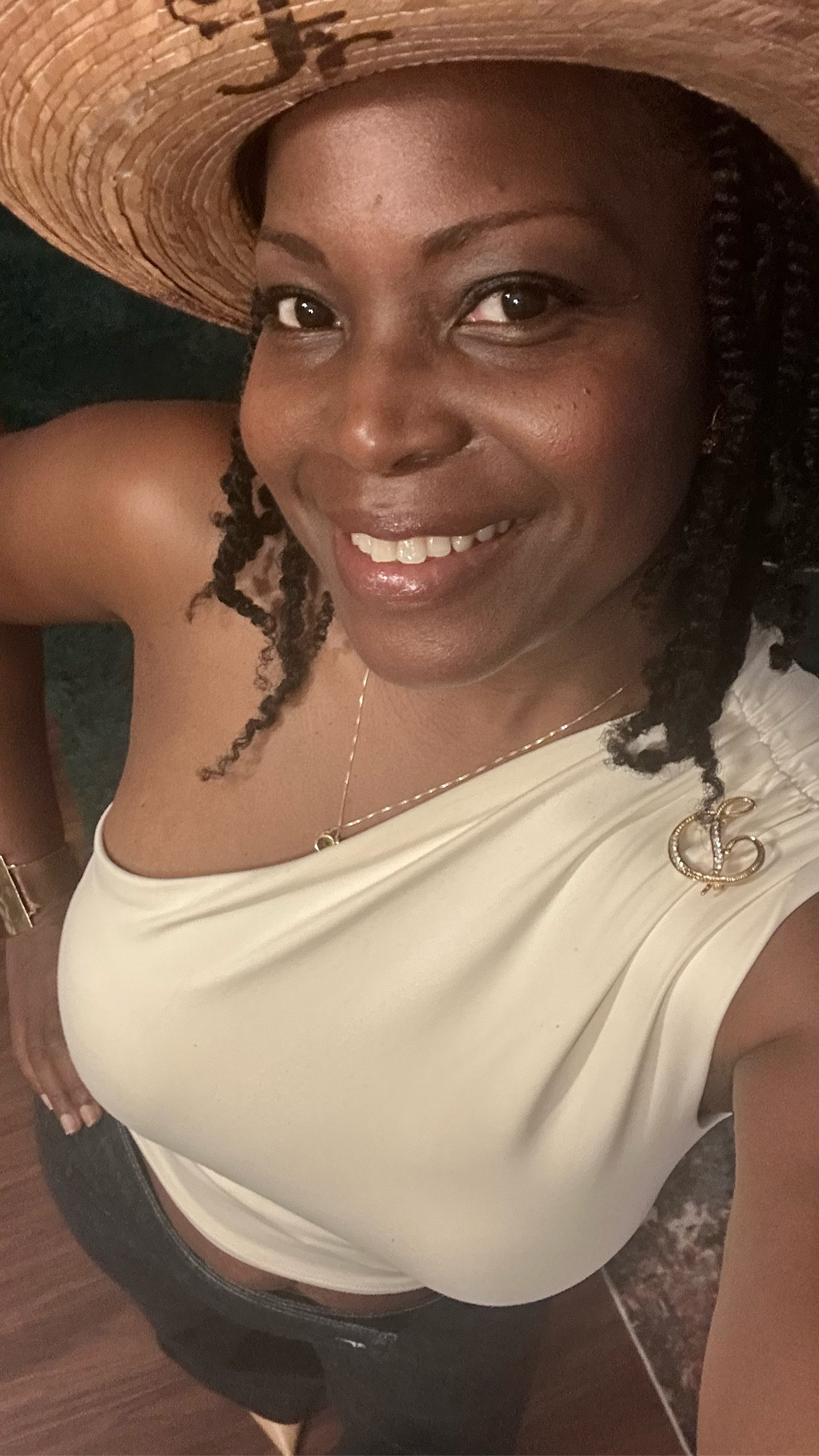 Wanted to be causal cute.  Flirty half  off the shoulder top and  bell-bottom jeans. Had the pleasure supporting a friend speak at a local black-owned bookstore in Fort Worth, TX. Black History Month. 

#LTKOver40 #LTKPetite #LTKdayinmylife