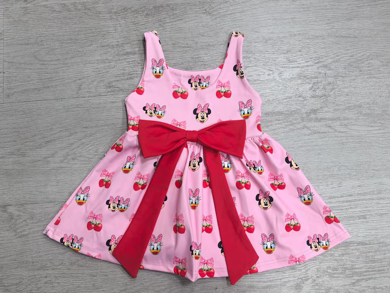 Minnie and Daisy Red Bow Short Sleeve Athletic Dress, Shorts Pull Down in the Back, Women and Gir... | Etsy (US)