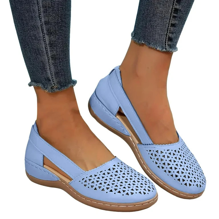 Mepaouo Women's Ballet Flats Business Office Work Casual Dress Shoes Comfortable Wedge Slip on Lo... | Walmart (US)