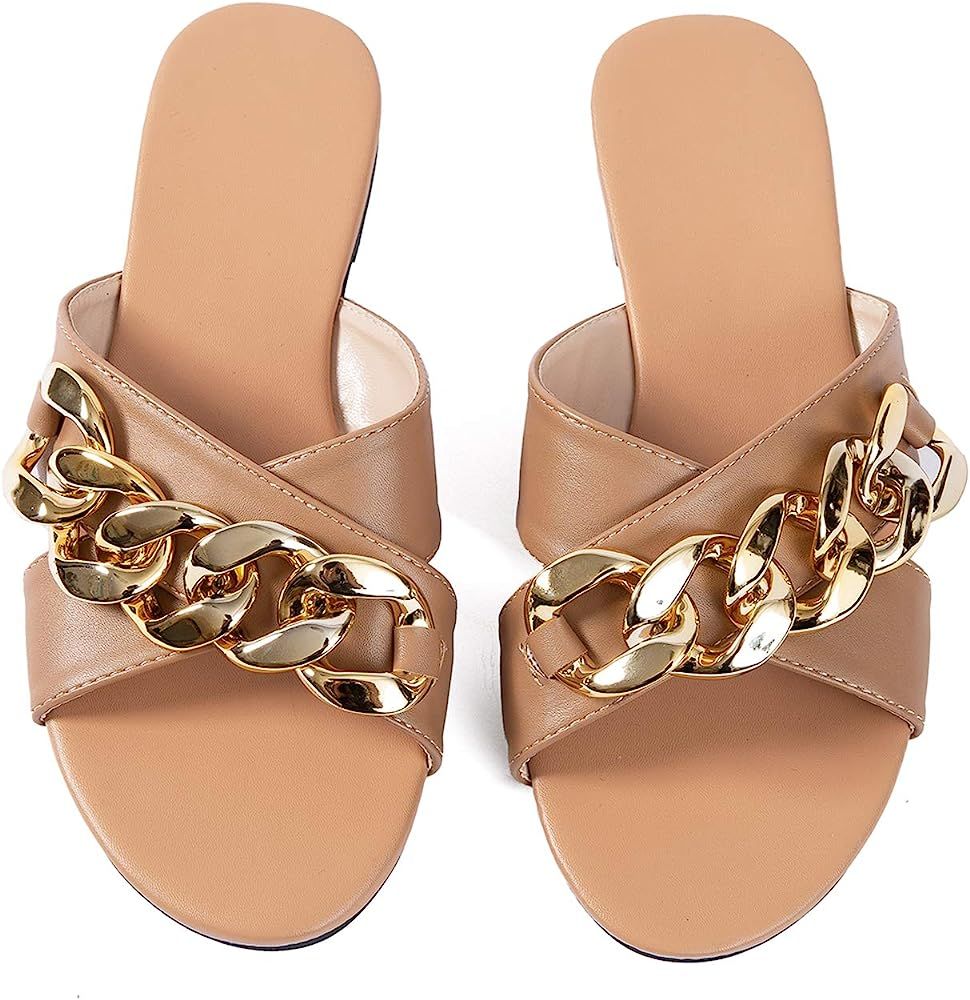 Women Flat Sadals Woven Leather Flip-Flops Pearls Bow Sandals Beach Rivets Rain Jelly Gold Pearls | Amazon (US)