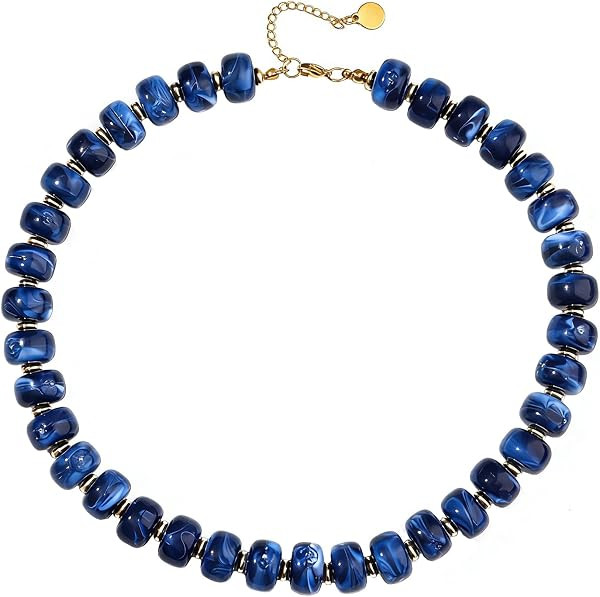 GelConnie Chunky Beaded Necklaces for Women Acrylic Choker Necklaces Unique Colorful Large Beads ... | Amazon (US)