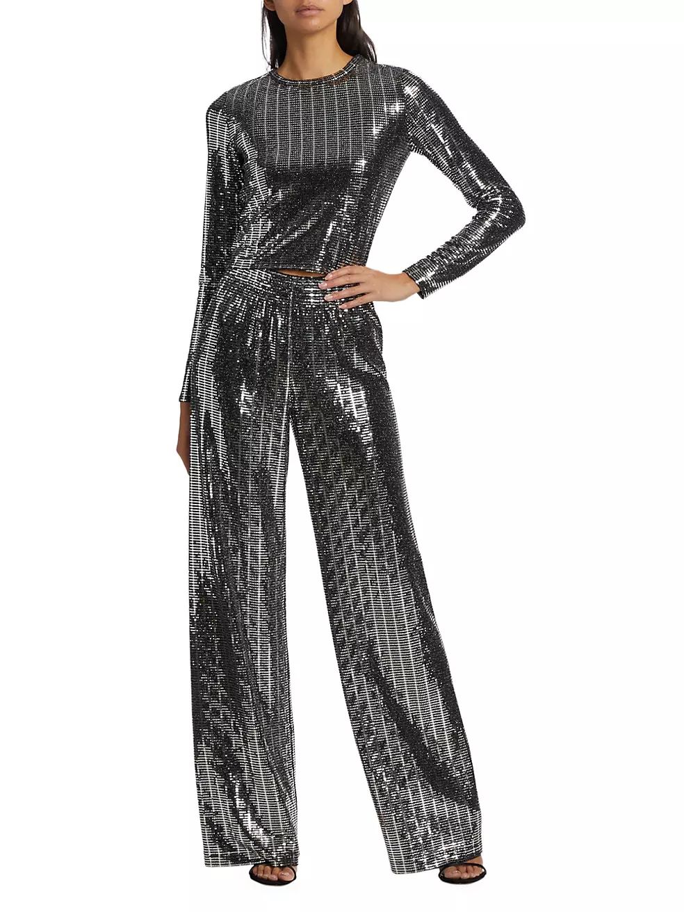 Elba Sequined Wide-Leg Pants | Saks Fifth Avenue