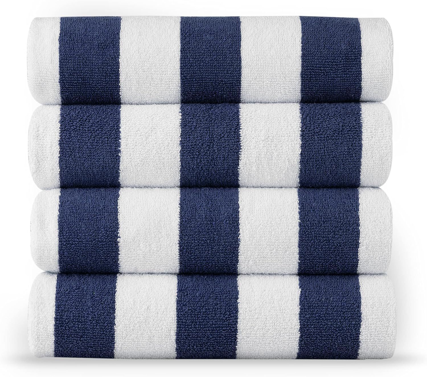 LANE LINEN 100% Cotton Beach Towel, Pack of 4 Beach Towels Set, Cabana Stripe Pool Towels, Oversi... | Amazon (US)