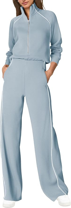 SENSERISE Womens Jumpsuits Casual Long Sleeve One Piece Jumpsuit Wide Leg Mock Neck Airport Trave... | Amazon (US)