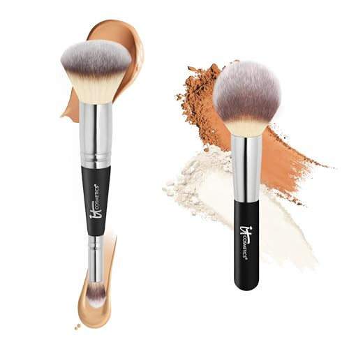 IT Cosmetics Face Makeup Brush Bundle – For Foundation, Concealer, CC+ Cream, Pressed + Loose Powders – Includes Complexion Perfection Brush #7 + Luxe Wand Ball Powder Brush #8 – Airbrushed Look | Amazon (US)