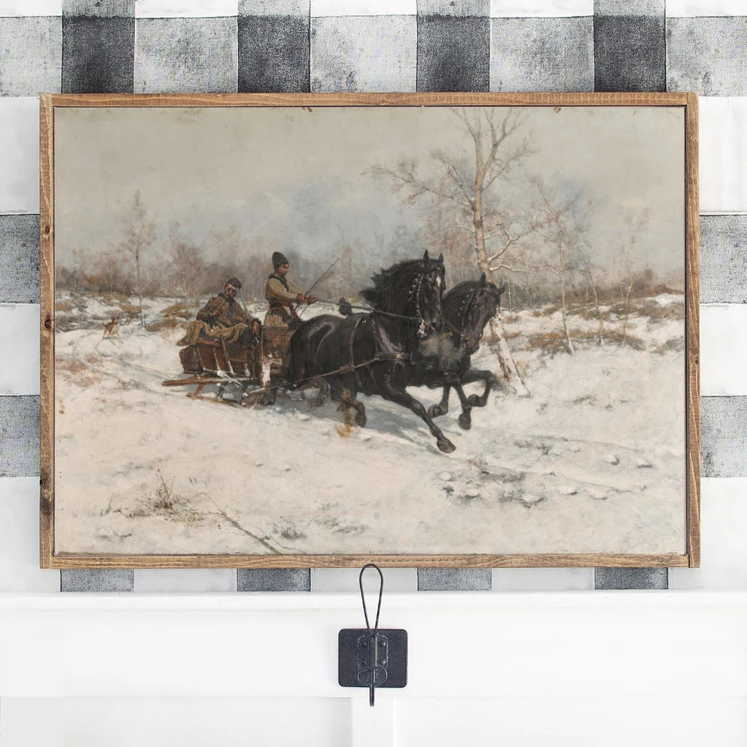 A Chilly Sleigh Ride Canvas Printed Sign - Etsy | Etsy (US)