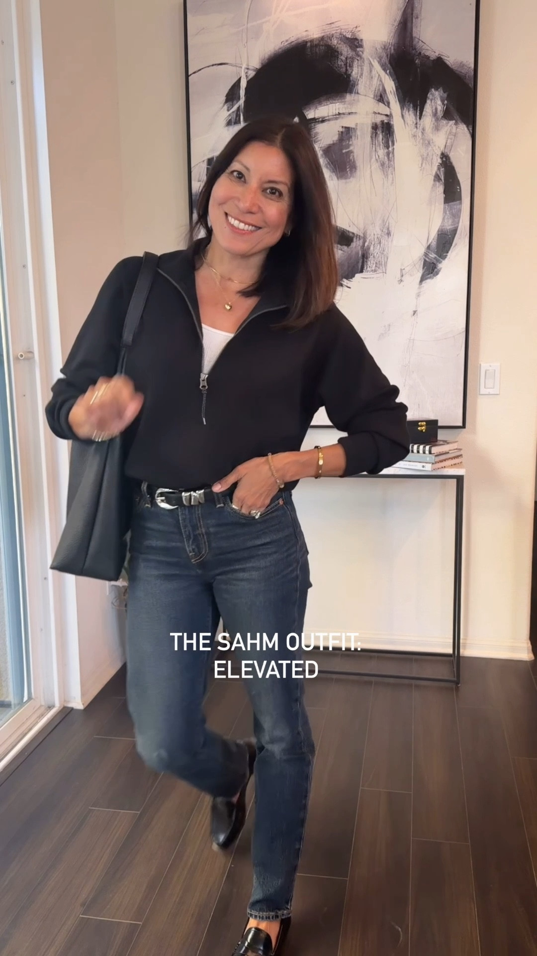 Dressed to drive to pick up &  come back 

Can’t go wrong with jeans and a quarter zip. Elevated sweatshirt. 

@Levi's wearing 25/30
@Spanx pullover size small 

#LTKootd #LTKgrwm #LTKmomlife