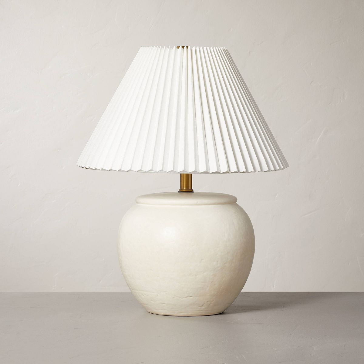 Distressed Ceramic Table Lamp Cream (Includes LED Light Bulb) - Hearth & Hand™ with Magnolia | Target