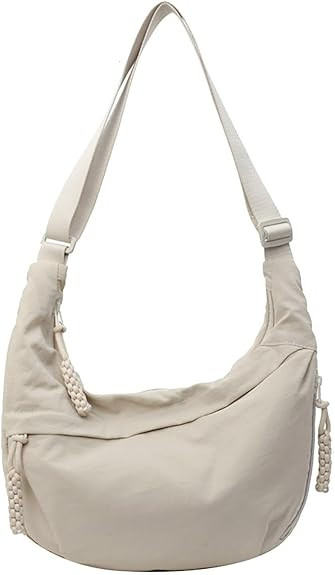 Crescent Crossbody Bags for Women Nylon Slouchy Sling Hobo Bag,Spacious Dumpling Shoulder Handbag... | Amazon (US)